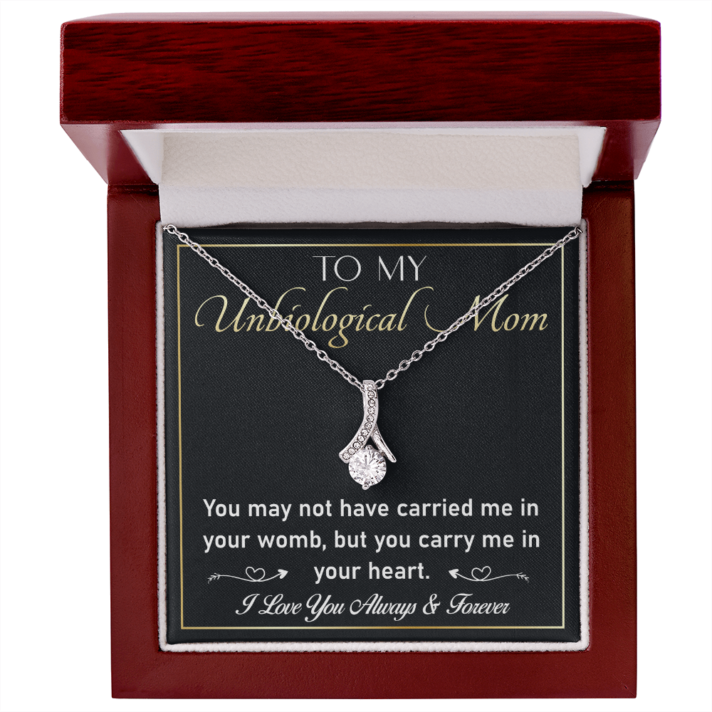 To My Unbiological Mom Necklace – Alluring Beauty Gift for Stepmom or Adopted Mom