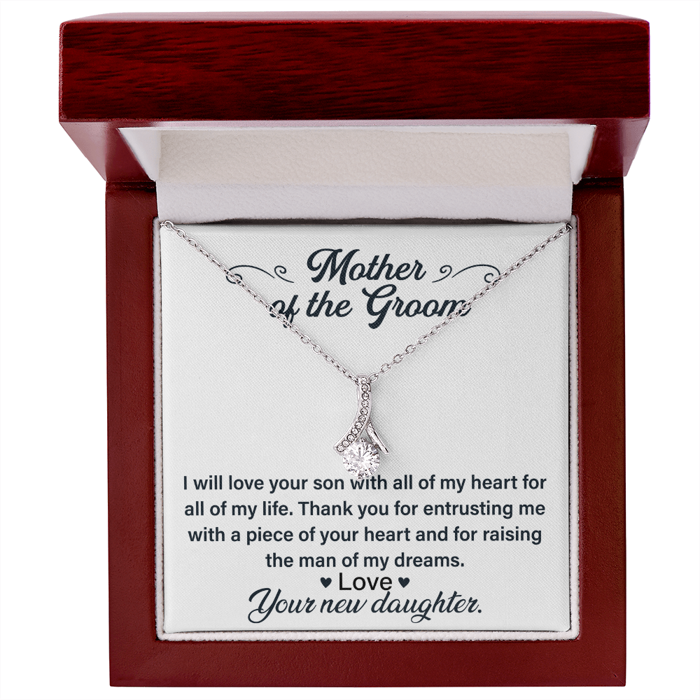 Necklace for mother's of the groom with Message Card and GIft boxNecklace for mother's of the groom with Message Card and GIft box