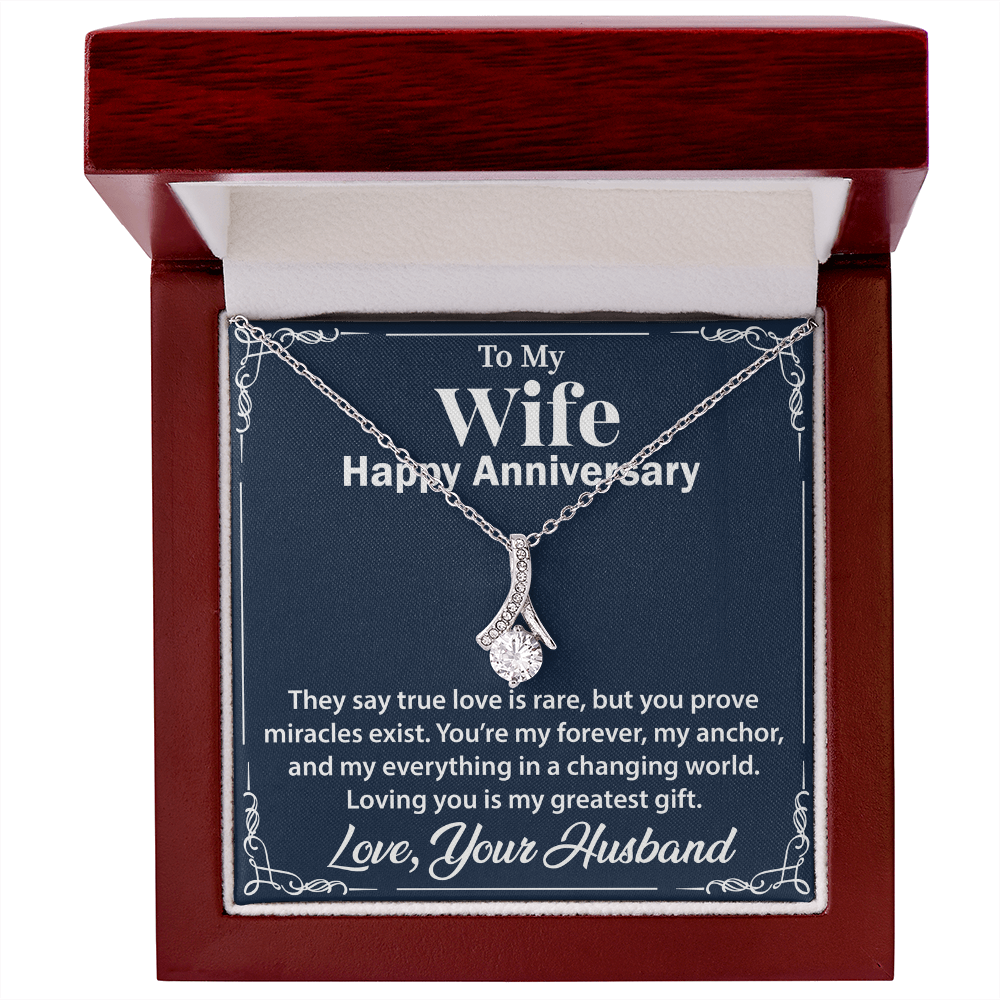 Alluring Beauty Necklace for Wife – Timeless Keepsake Jewelry with a Heartfelt Message from Husband