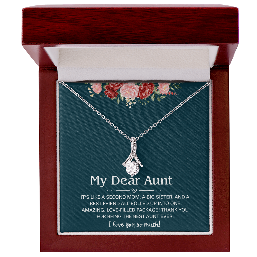 To My Dear Aunt Alluring Beauty Necklace With Heartfelt Message Card & Gift Box