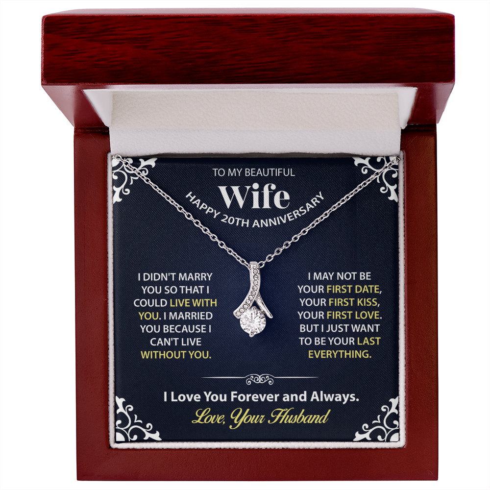 Elegant Anniversary Necklace for Wife – Timeless Keepsake Jewelry with Love Message from Husband