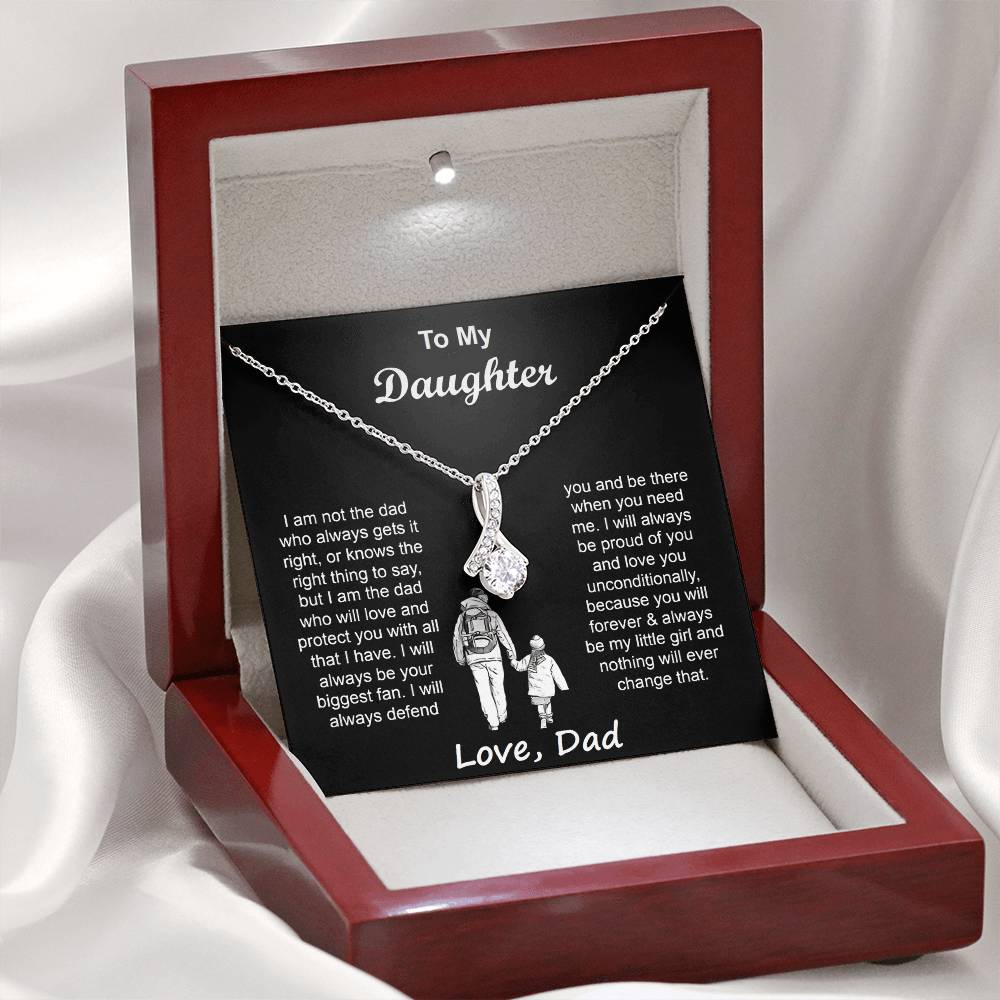 To My Daughter Necklace from Dad with Heartfelt Message & Elegant Box, Father Daughter Gifts from Dad, Birthday Gift for Daughter, Father Daughter Necklace