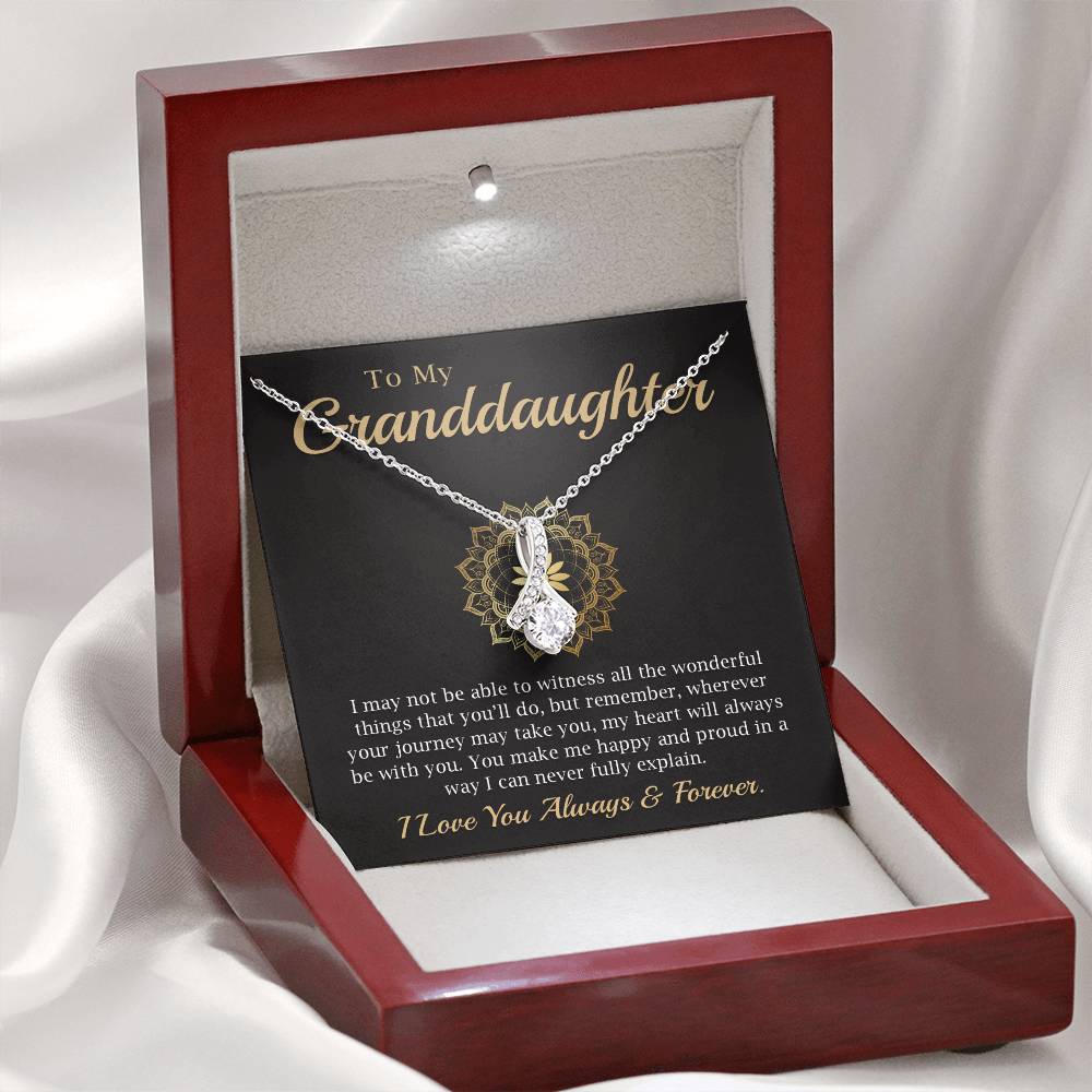 Granddaughter Wedding Gift from Grandma, Wedding Day Gift for Bride, Wedding Necklace for Grand daughter with Message Card