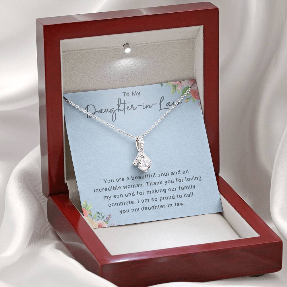 Daughter in Law Gifts From Mother in Law, Daughter In Law Gifts For Women Necklace, To My Daughter In Law Necklace, Birthday Gift For Daughter In Law From Mom In Law, Christmas Gifts For Daughter