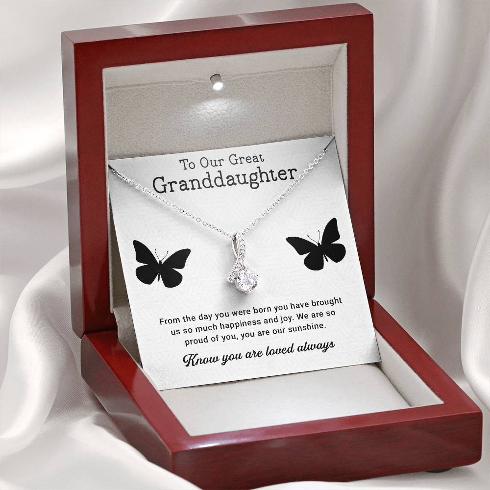 Great granddaughter Gift, Our Great Granddaughter Necklace, Gift from Great Grandparents, Favorite Great Grandchild