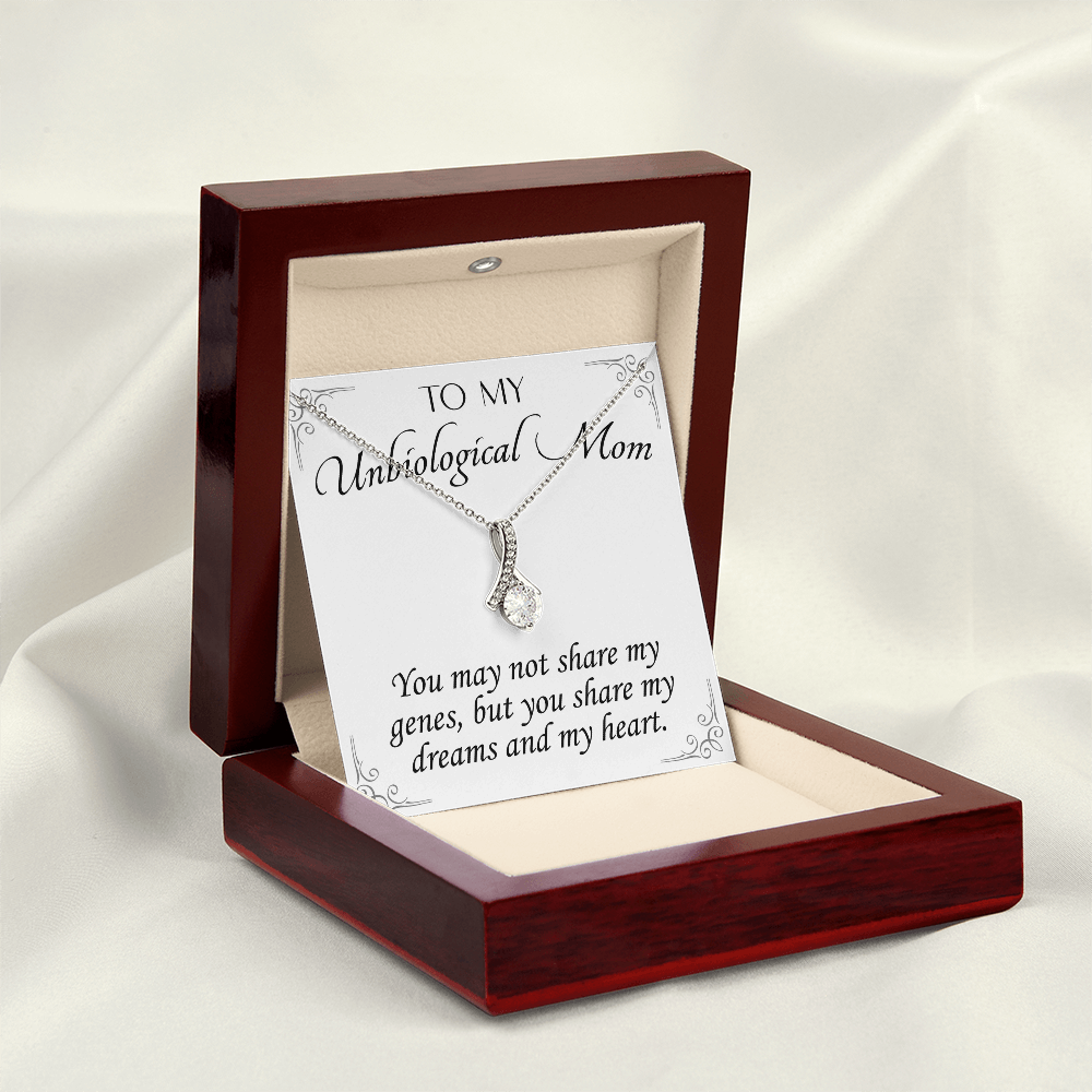 To My Unbiological Mom Necklace – Alluring Beauty Gift for Stepmom or Adopted Mom