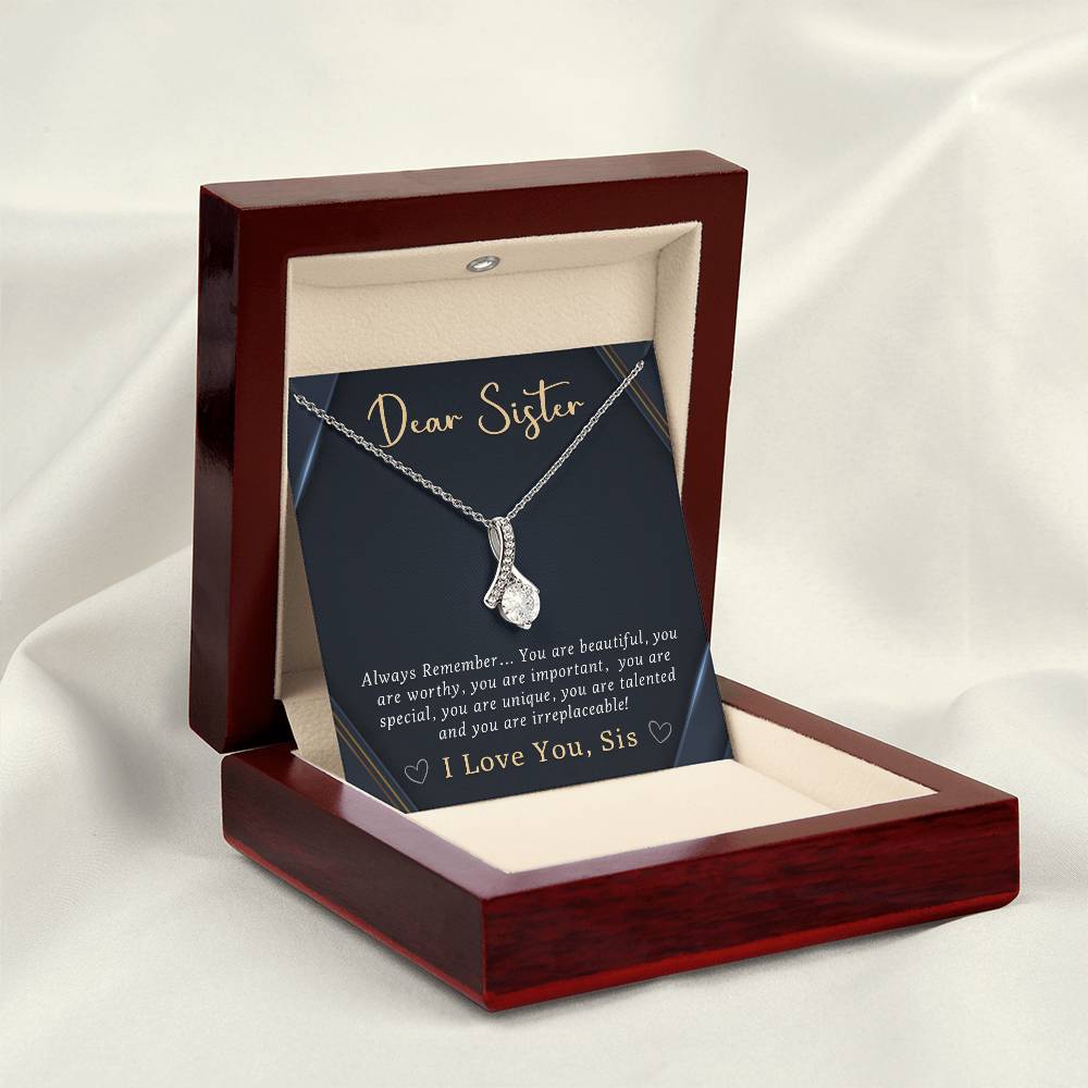 Sisters Necklace with Sentimental Message Card - Thoughtful Gift for Sister - Meaningful Gift for Sisters from Sister