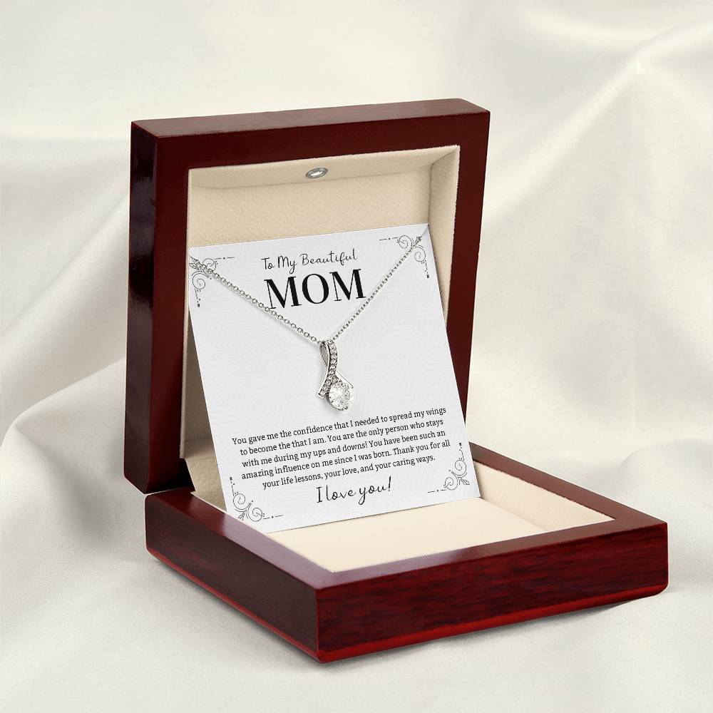 To My Beautiful Mom Necklace Gift From Daughter, Mom Gift From Son, Mom Necklace, Birthday Gift Necklace for Mother