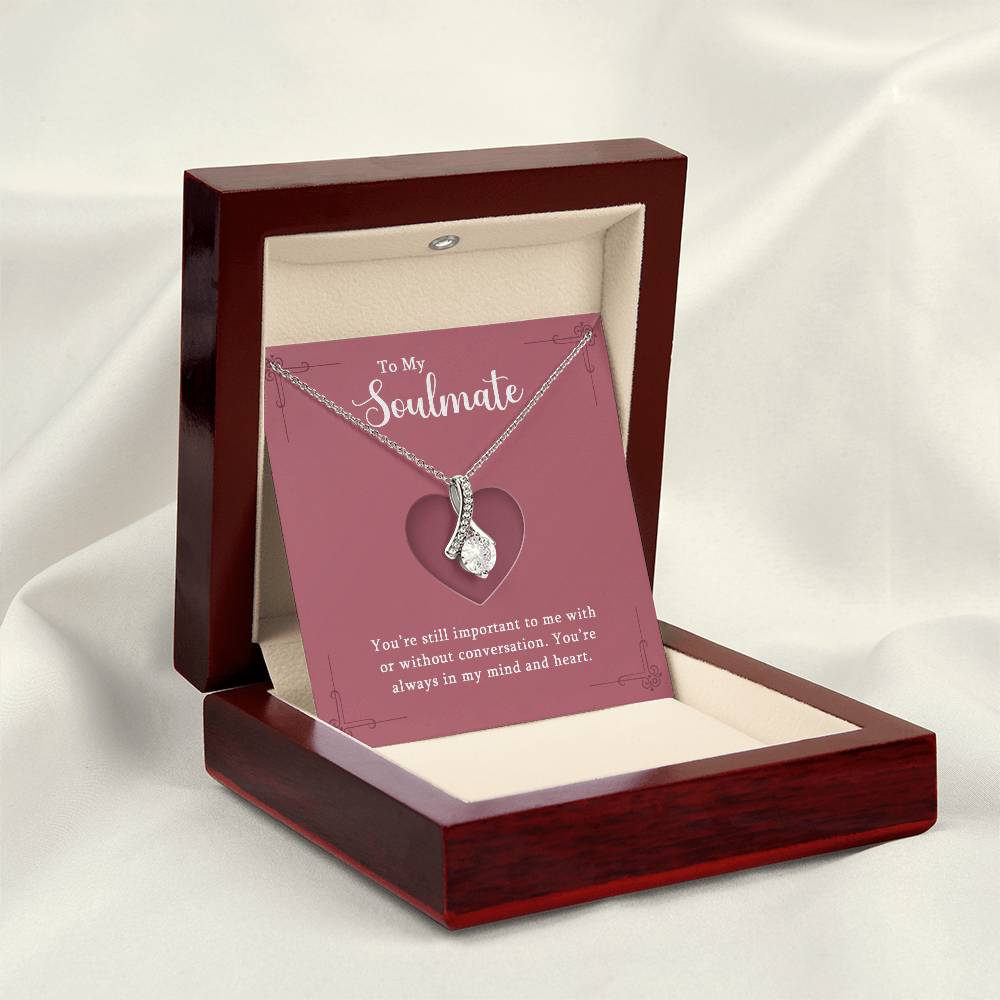 To My Soulmate Alluring Beauty Necklace With Romantic Message Card and Gift Box - Gift for Wife or Girlfriend - Anniversary, Birthday, Wedding, Valentine's Day