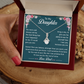 Daughter Necklace - Cubic Zirconia Pendant With Heartfelt Message Card