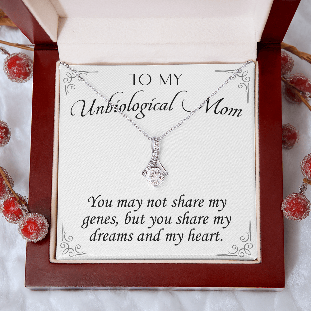 To My Unbiological Mom Necklace – Alluring Beauty Gift for Stepmom or Adopted Mom