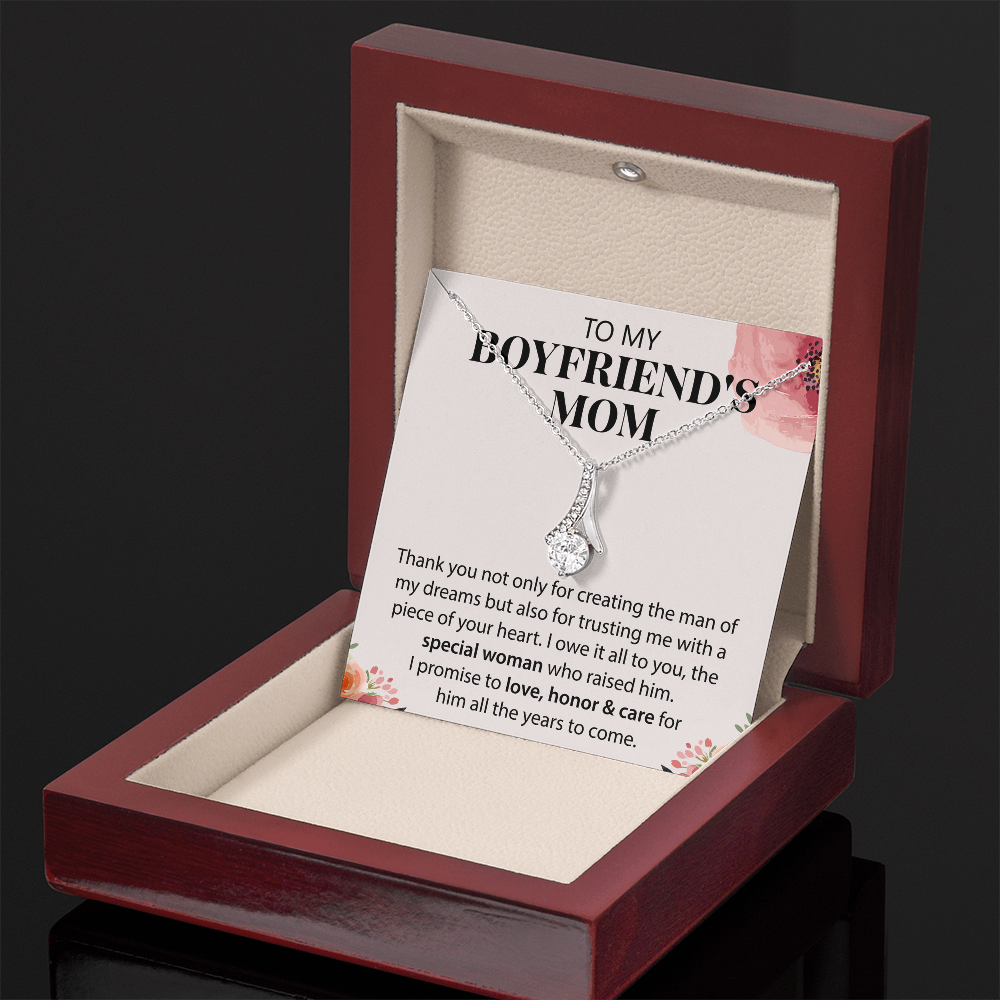 Gift Ideas for Boyfriend's Mom – Elegant Love Knot Necklace with a Meaningful Message Card
