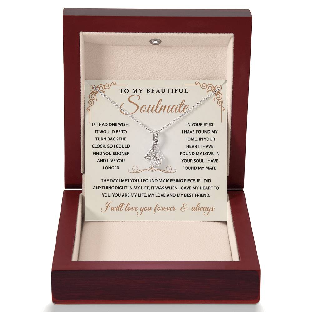 Jewelry for My Wife's Wife-soulmate Necklace With a Heartfelt Message Card and Gift Box