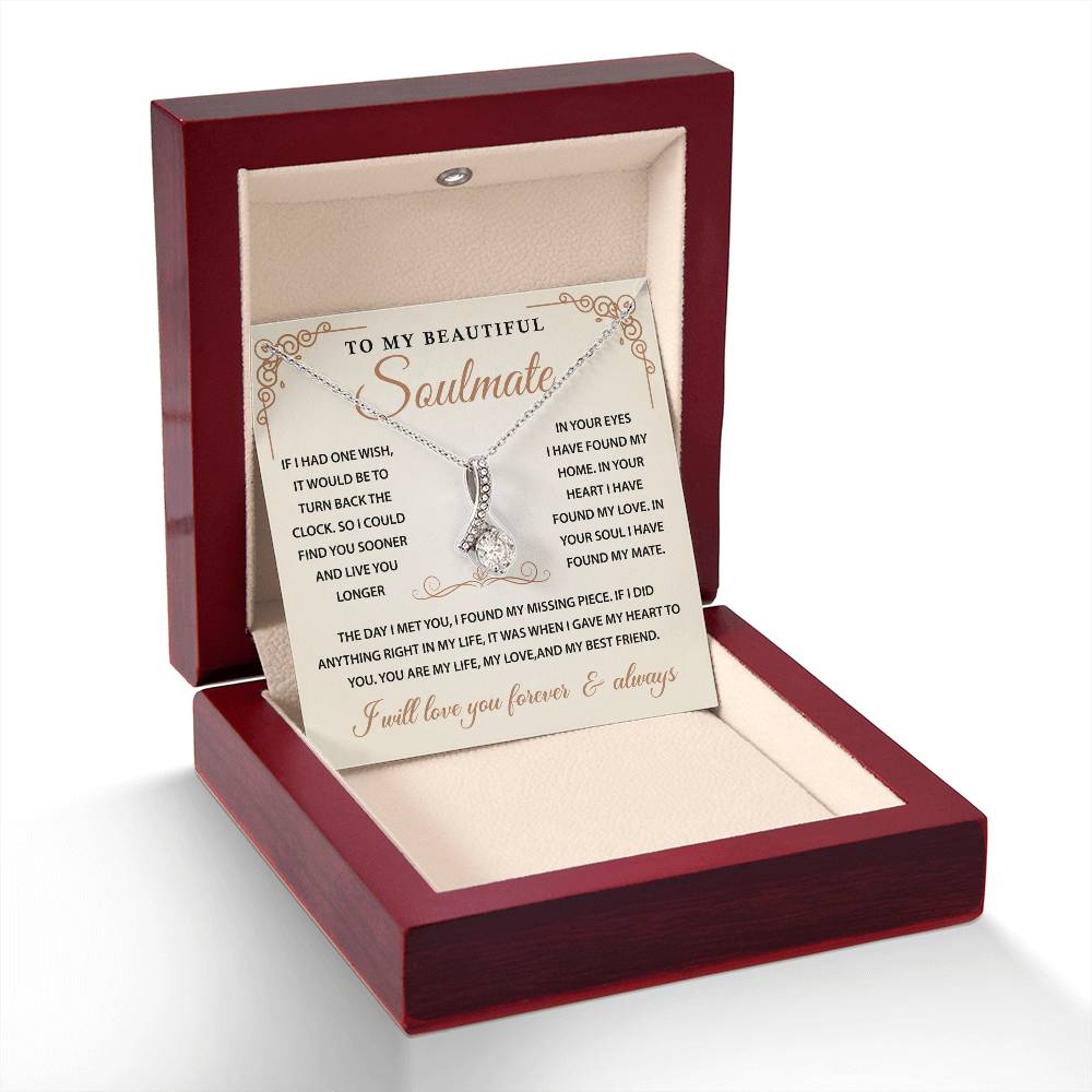 Jewelry for My Wife's Wife-soulmate Necklace With a Heartfelt Message Card and Gift Box