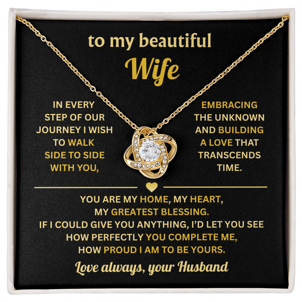 To My Wife - I Can Feel Your Soul Inside of Mine - Love Knot Necklace