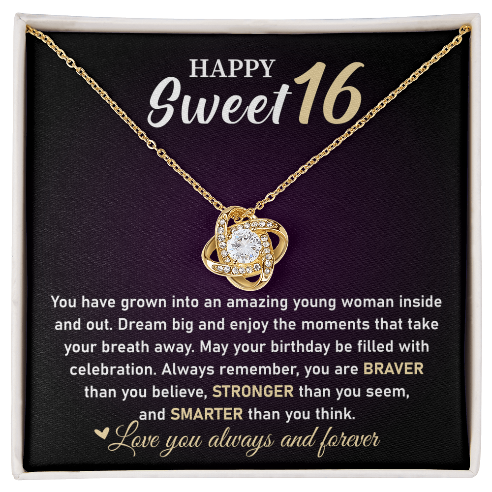 You Are Braver Than You Believe - Sweet 16th Birthday Necklace