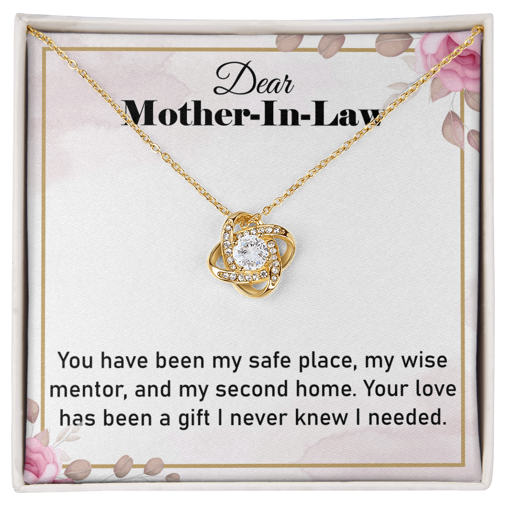 To My Mother-in-Law Gift – Elegant Love Knot Necklace, Thoughtful Gift for Special Moments