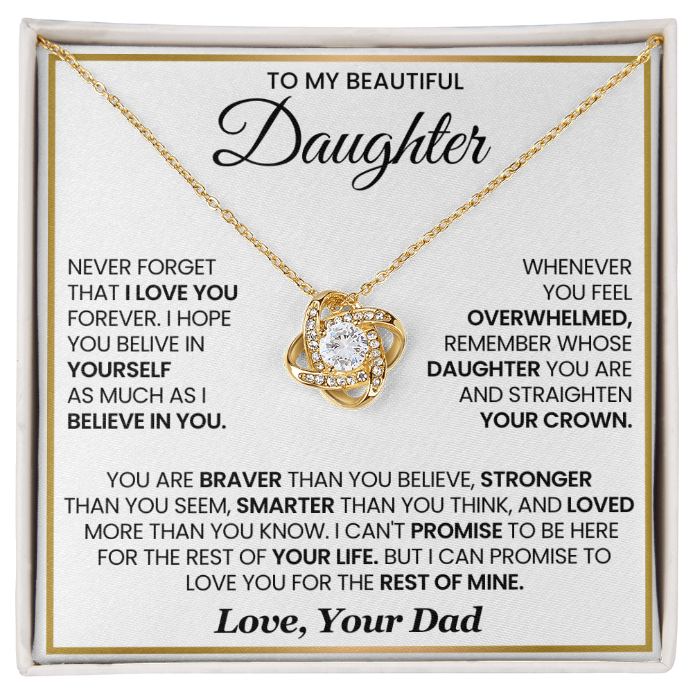 To My Beautiful Daughter Necklace - Never Forget That I Love You