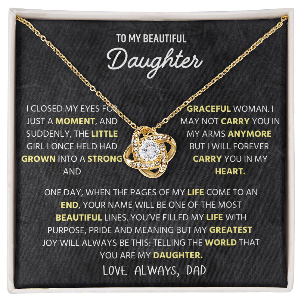 To My Daughter Necklace From Dad With Elegant Jewelry Box