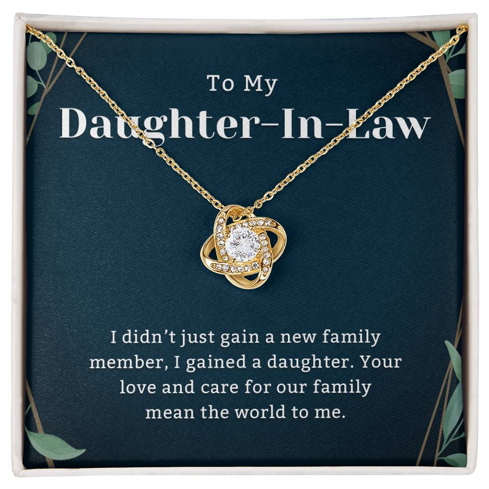 To My daughter in law - You Are My World - Love Knot Necklace