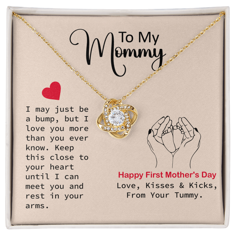 To My Mom Necklace – Love Knot Design, Heartfelt First Mom Gift from Son, Perfect Keepsake