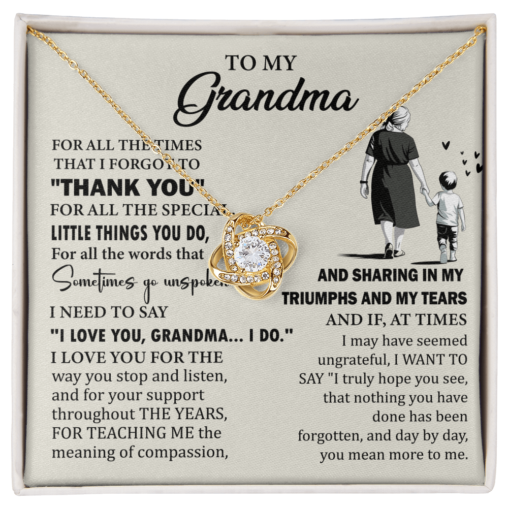 Personalized Grandma Gifts – Elegant Love Knot Necklace for a Special Grandmother