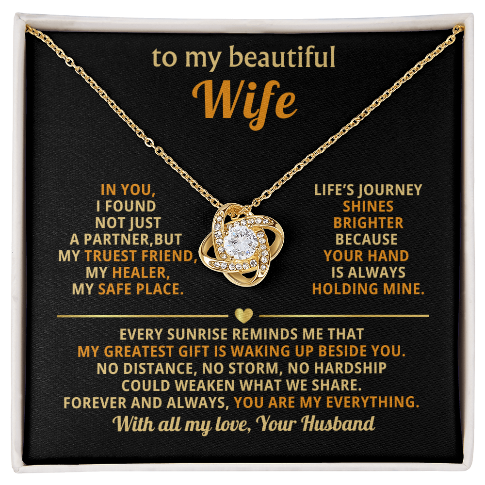 To My Beautiful Wife - You Are My Everything - Love Knot Necklace