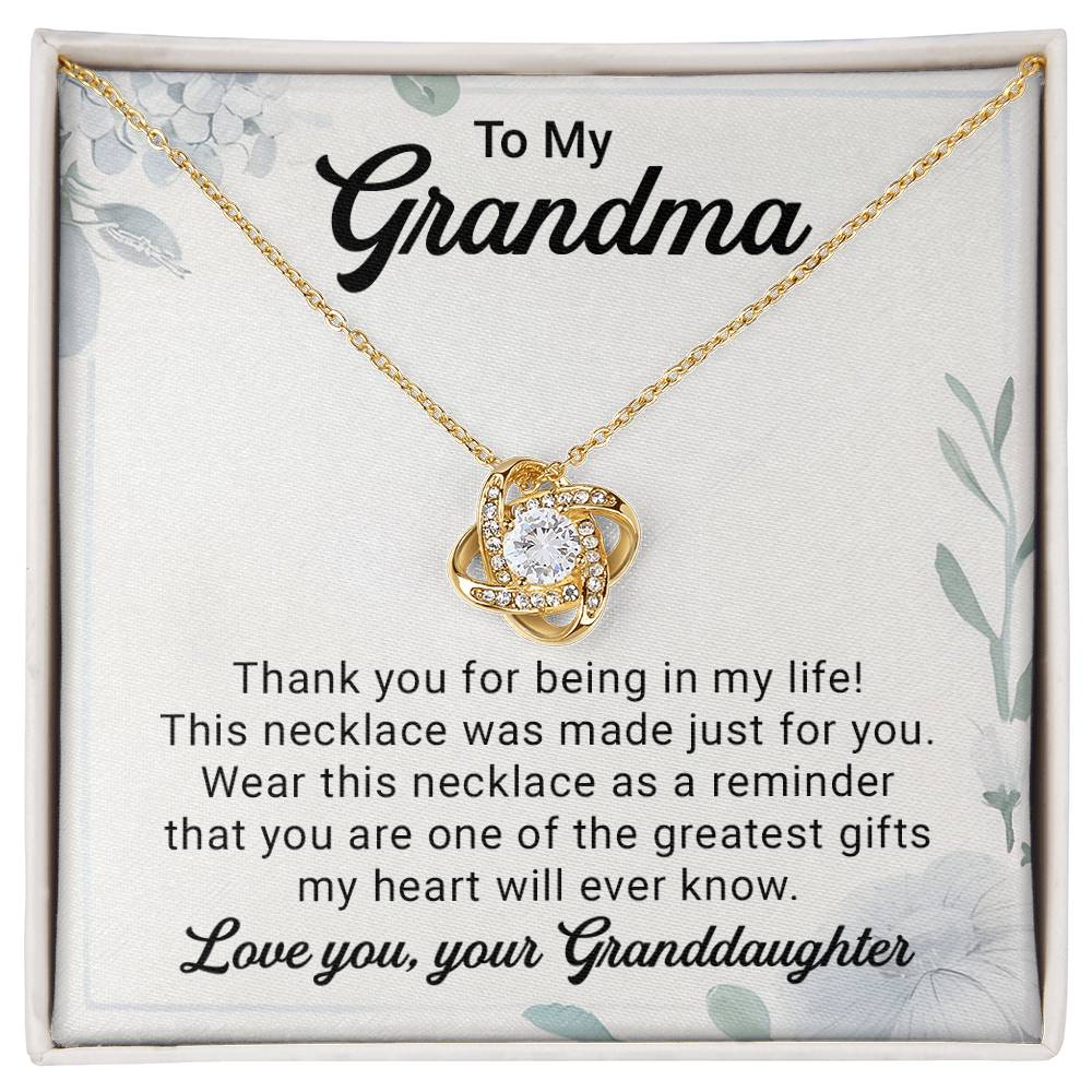 Grandma Necklace From Granddaughter - Grandma Granddaughter Necklace - Grandma Charm Necklace - Mother's Day, Christmas, Birthday Gifts for Grandma - Grandmother Jewelry with Message Card and Gift Box