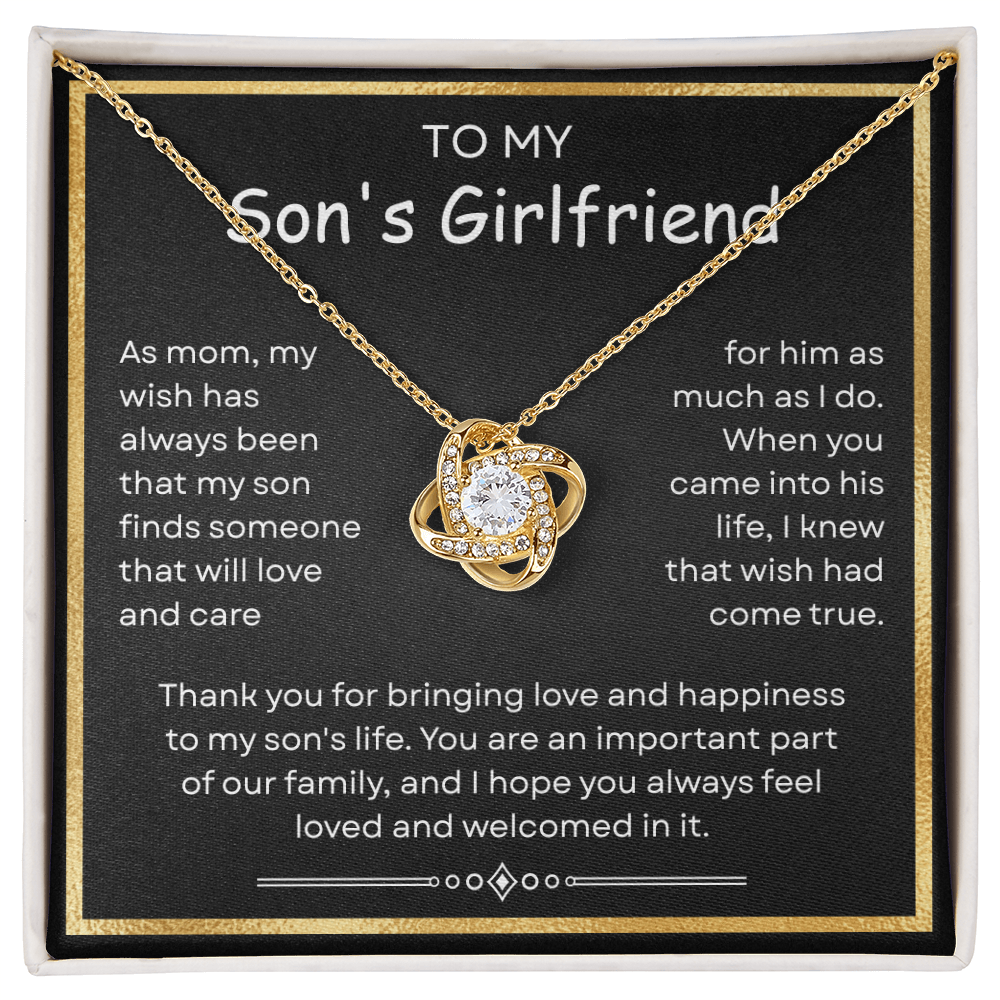 To My Son's Gf Necklace - Gifts for Mother's Day , Birthday, Graduation