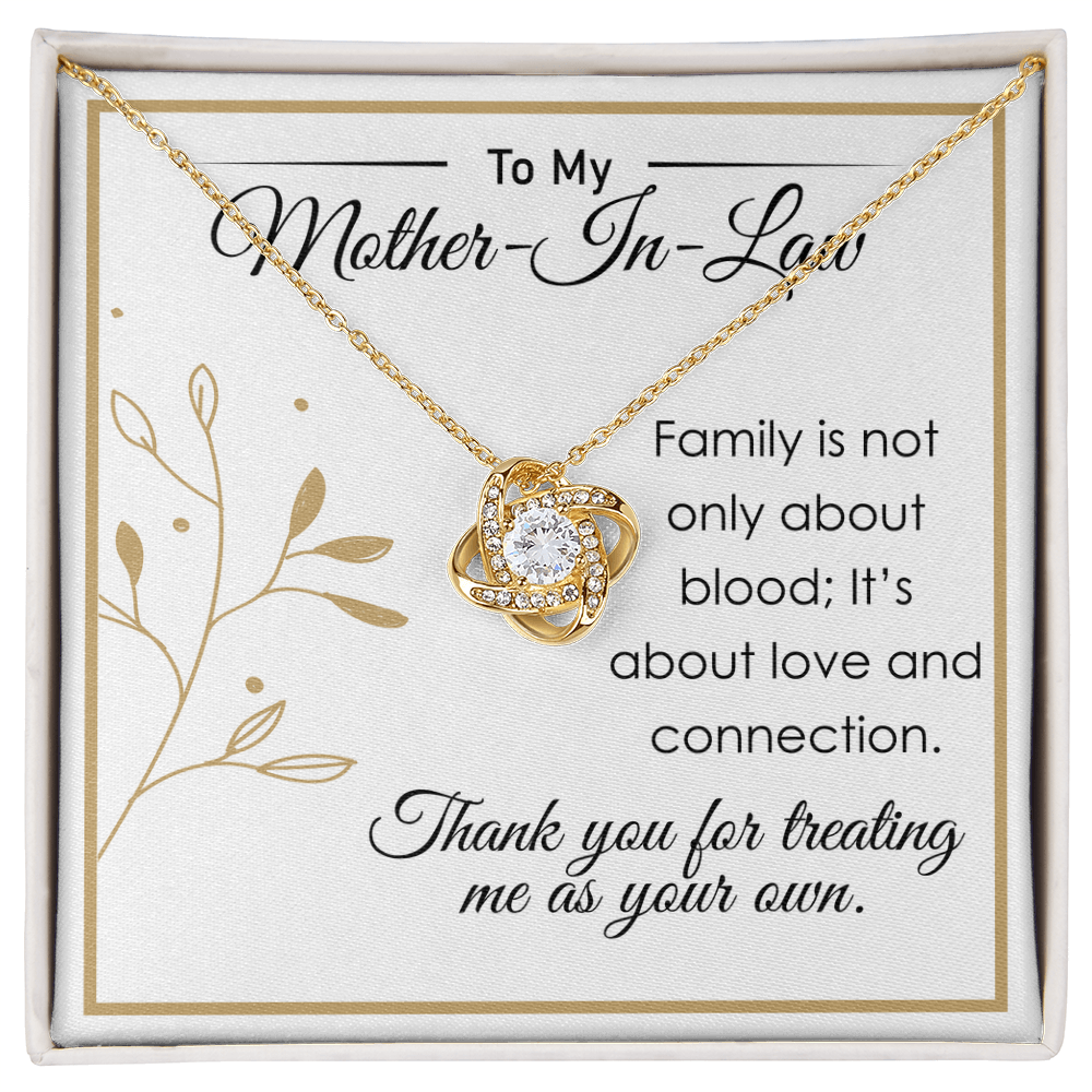 To My Mother-in-Law Necklace – Elegant Love Knot Necklace with Sentimental Message, Perfect Gift for Mother-in-Law