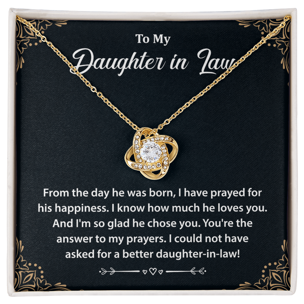 To My Daughter-in-law, Believe in Yourself- Love Knot Necklace
