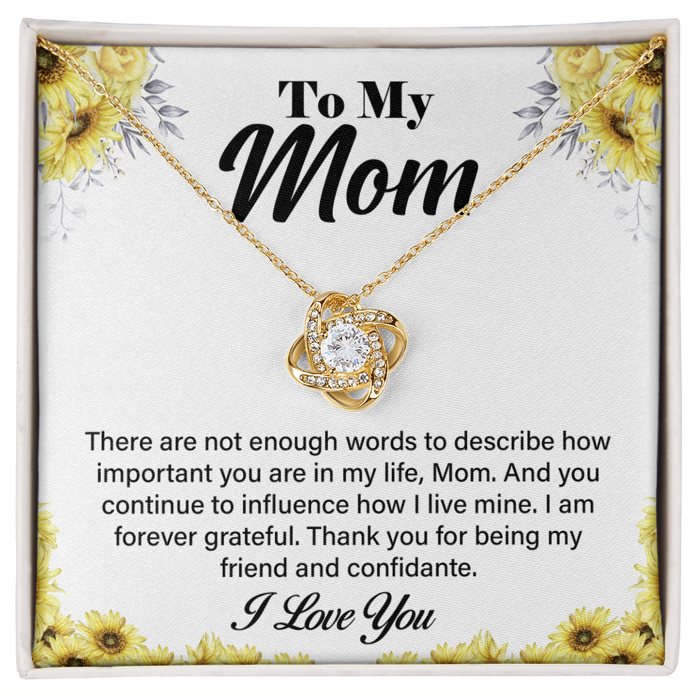 Best Gift for Mom - Timeless Love Knot Necklace, Special New Mom Gift