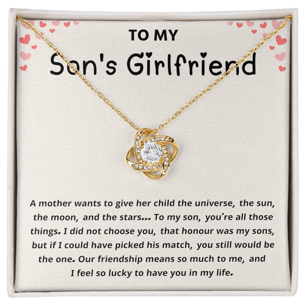 To My Son's Girlfriend Gift From Mom - Necklace for Birthday, Mother's Day