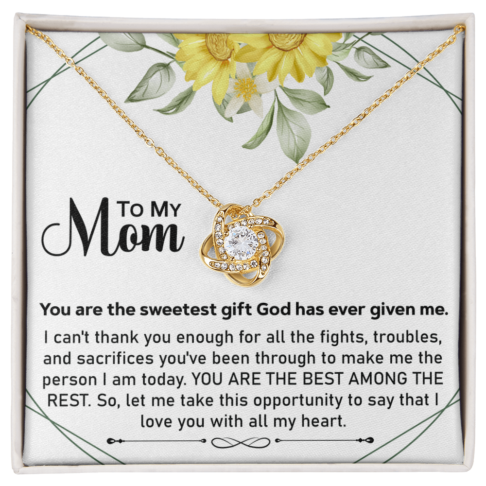 To My Mom Necklace – Heartfelt Love Knot Gift for Mother’s Day