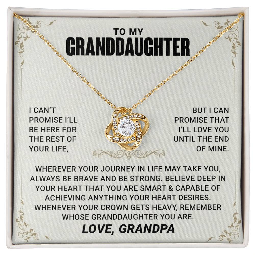 Necklace For Granddaughter from Grandpa Grandma Nana - Love Knot Necklace