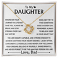 To My Daughter  Love Knot Necklace Gift With Heartfelt Message Card