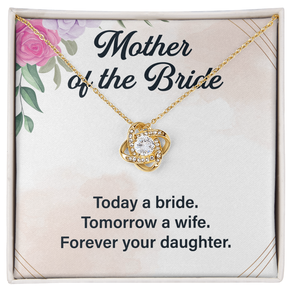 Gifts for Mother of the Bride - Love Knot Necklace, Elegant Wedding Jewelry, Gifts for mother