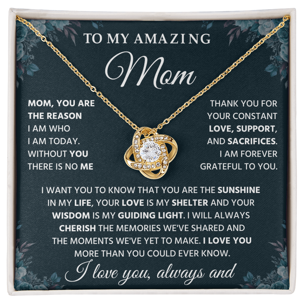 To My Mom - I Love You So Much - Love Knot Necklace