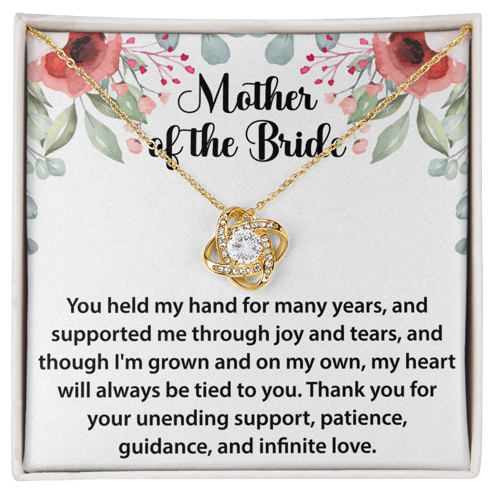 Love Knot Necklace – Sentimental Jewelry Gift for Mother of the Bride, Thoughtful Wedding Keepsake for Mom