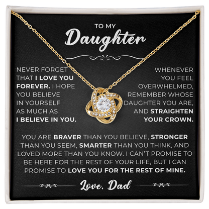 To My Amazing Daughter - the Most Beautiful Chapters of My Life - Love Knot Necklace