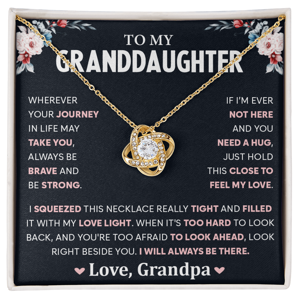 To My Granddaughter, Love Knot Necklace Gift From Grandpa