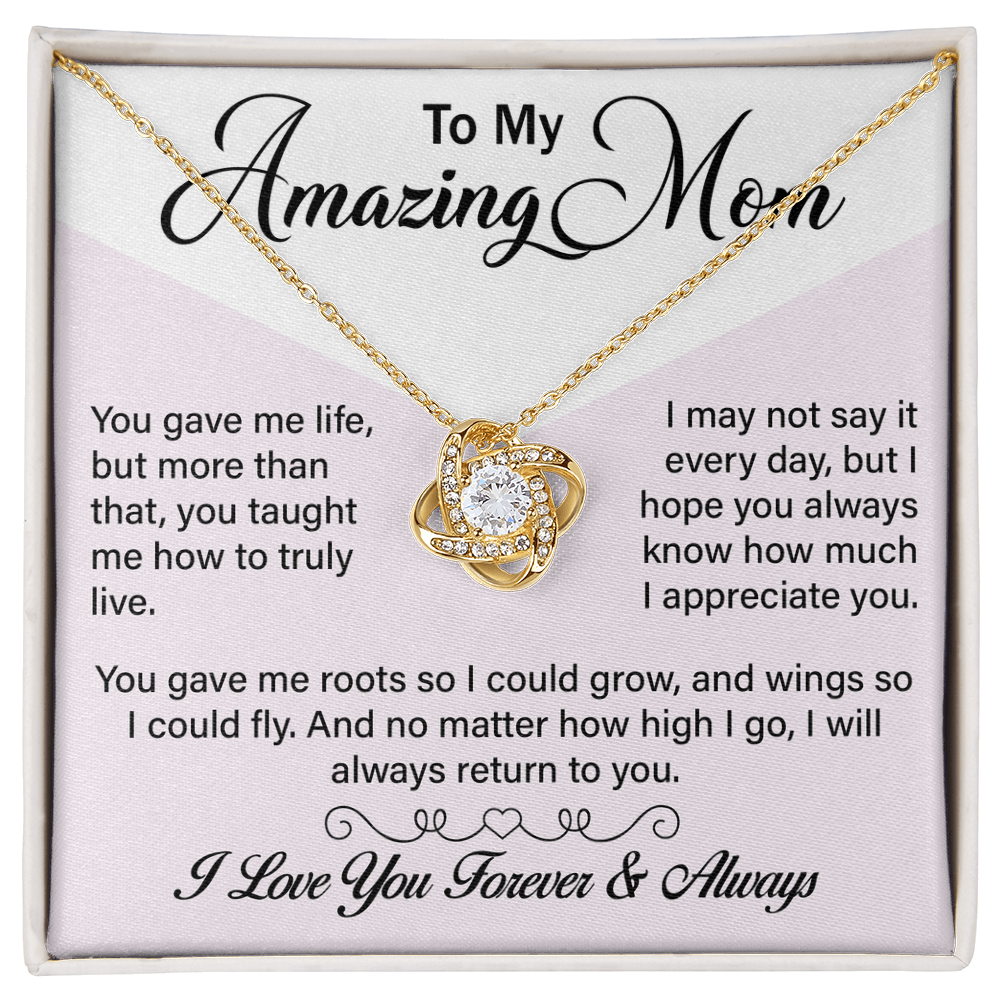 Best Gift for Mom – Love Knot Necklace, A Meaningful Keepsake for New Moms