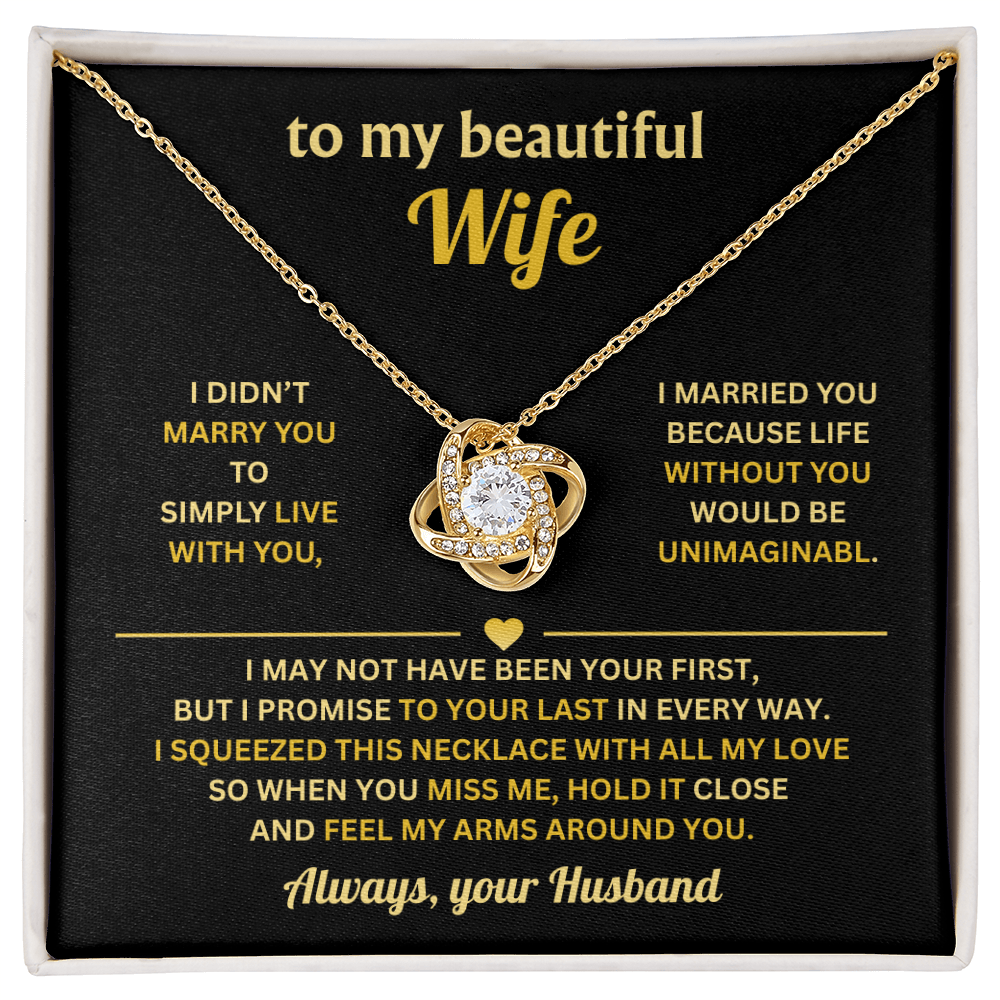 Wife Love Knot Necklace - Thank You for Being a Great Life Partner