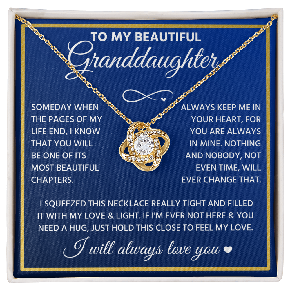 To My Granddaughter - Feel My Love - Love Knot Necklace