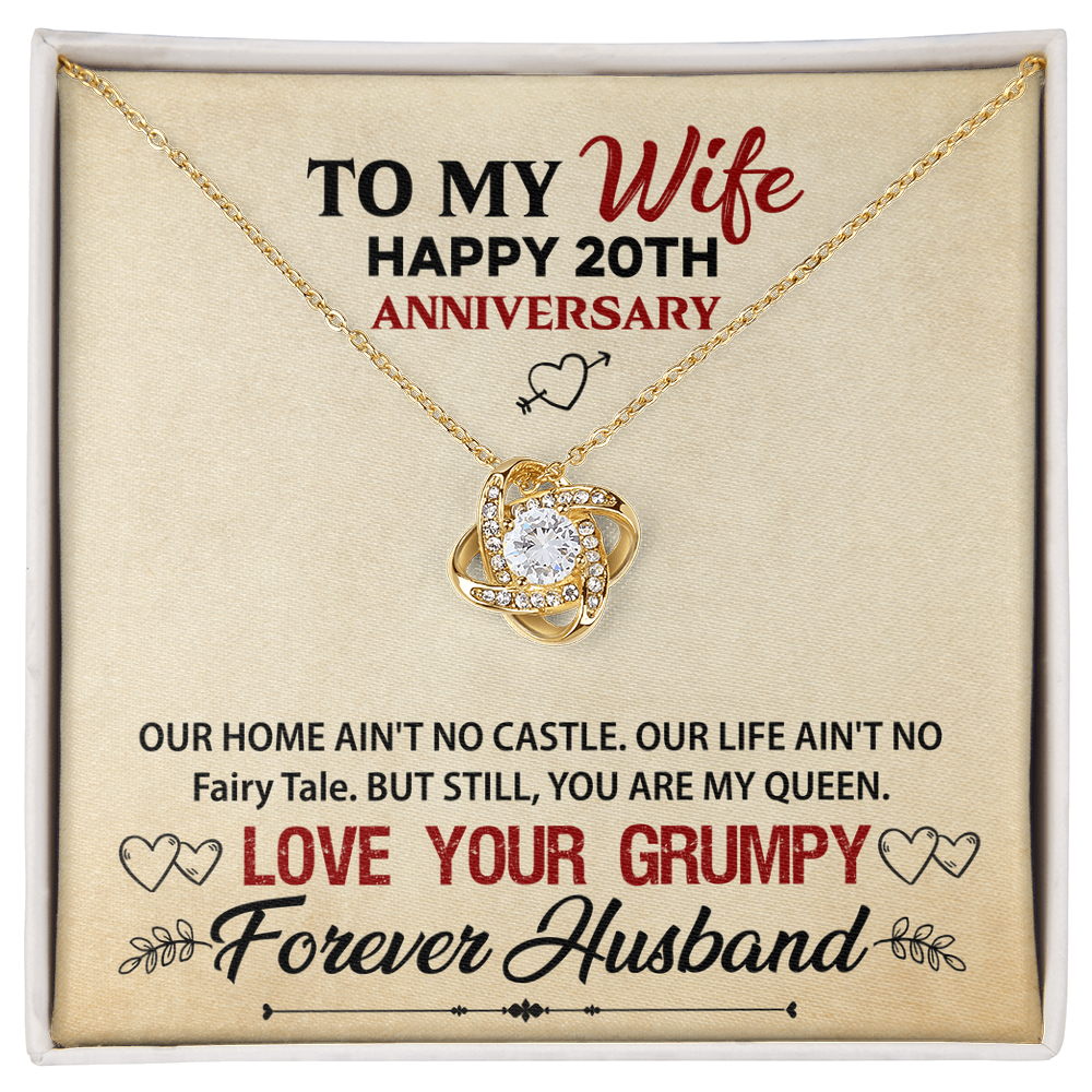 Love Knot Necklace for Wife – Special 20th Anniversary Keepsake, Heartfelt Jewelry Gift from Husband