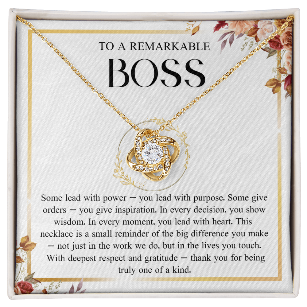 Best Boss Ever Gift for Women Boss Day Gift - Love Knot Necklace
