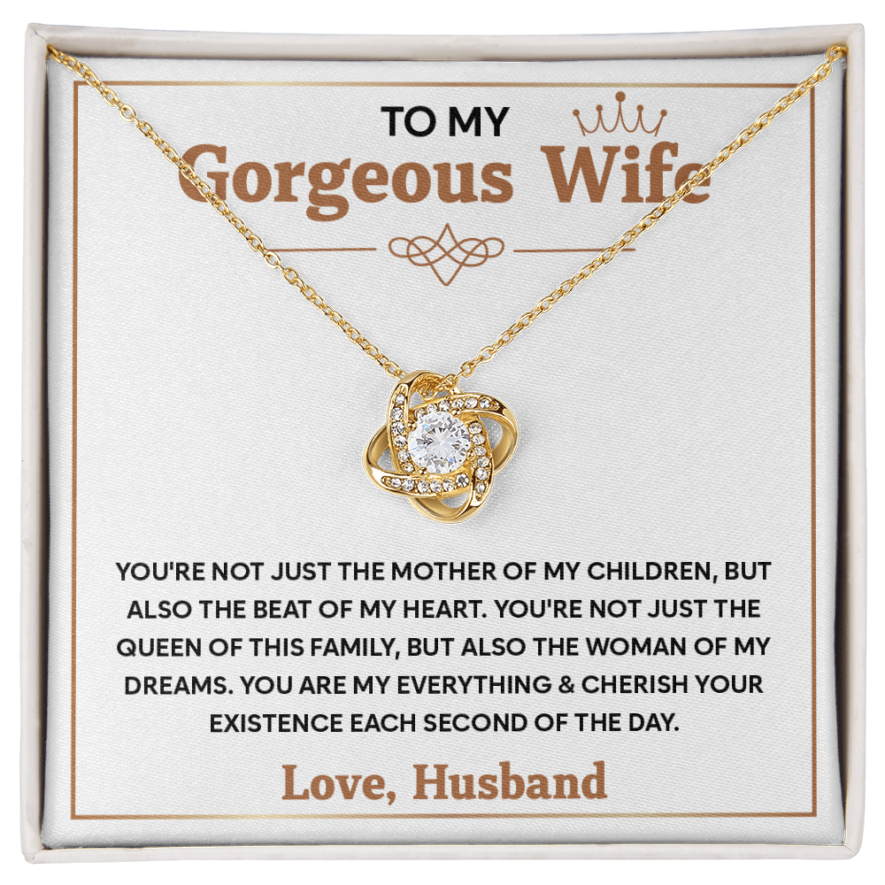 To My  Wife – My Heart Beats for You and Only You - Love Knot Necklace