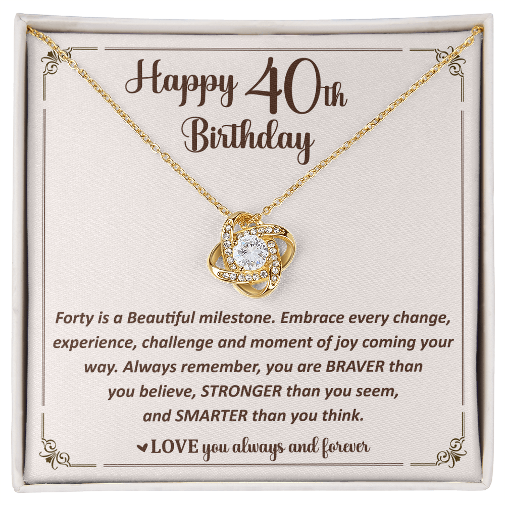 40th Birthday Gift for Her, Necklace for Four Amazing Decades