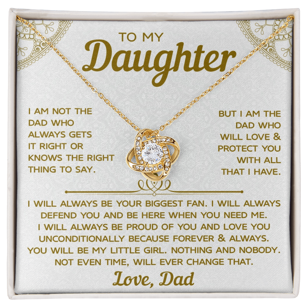 To My Daughter – Love Knot Necklace, Dad’s Heartfelt Message in Timeless Jewelry