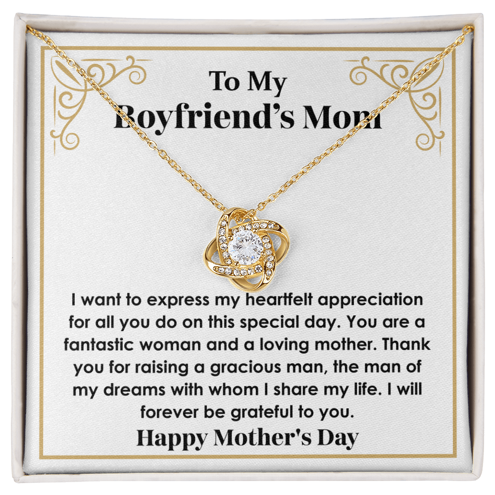 Gift for Boyfriend's Mom – Stunning Love Knot Necklace with Gift-Ready Box, A Thoughtful & Elegant Present